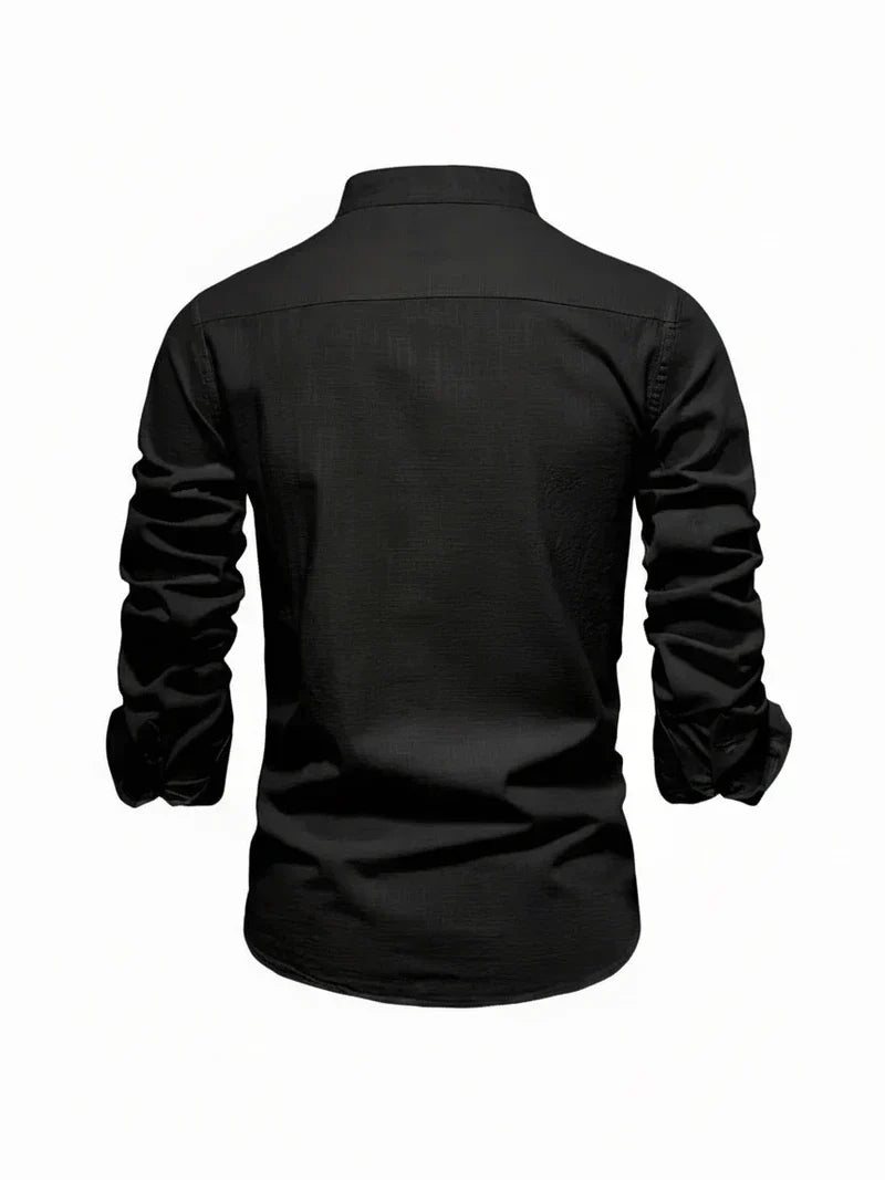 Yannick Stand Collar Button-Up Casual Shirt