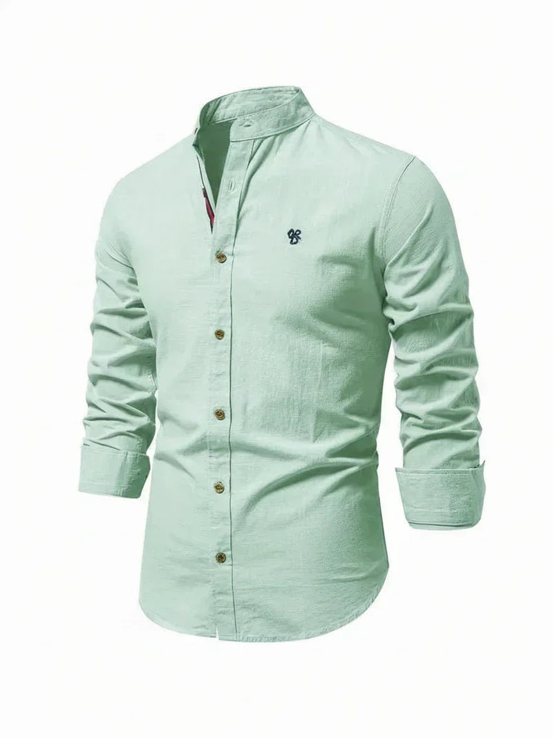 Yannick Stand Collar Button-Up Casual Shirt