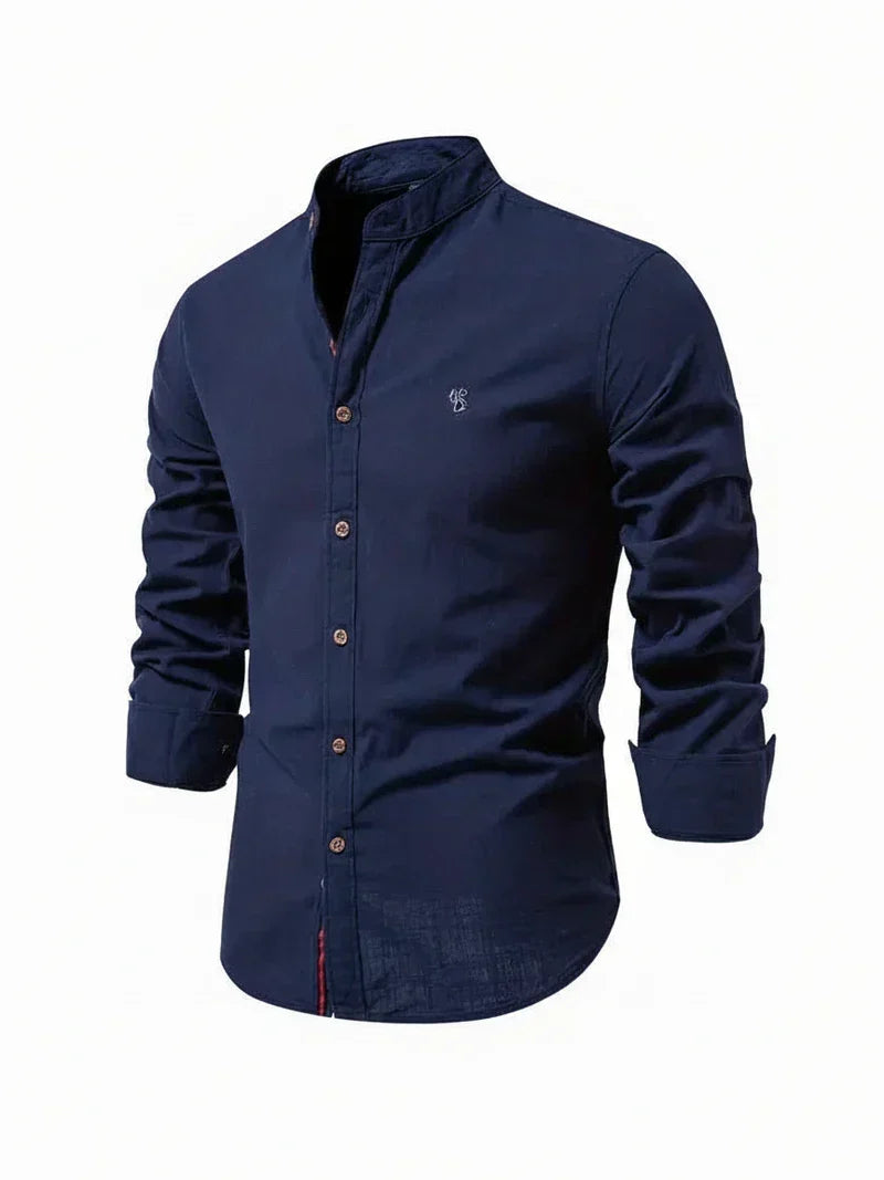Yannick Stand Collar Button-Up Casual Shirt