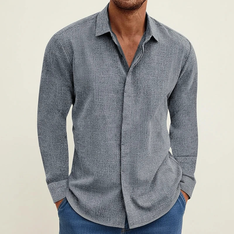Andreas Textured Long-Sleeve Button-Up Shirt