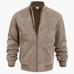 Elias Suede Zip-Up Bomber Jacket