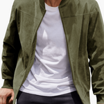 Elias Suede Zip-Up Bomber Jacket