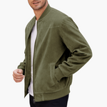 Elias Suede Zip-Up Bomber Jacket