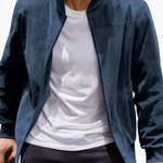 Elias Suede Zip-Up Bomber Jacket