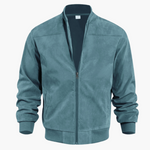 Elias Suede Zip-Up Bomber Jacket