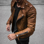 Manfred Slim Fit Zip-Up Leather Jacket
