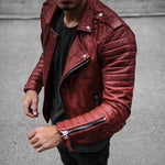 Manfred Slim Fit Zip-Up Leather Jacket