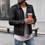 Moritz Quilted Biker Style Zip Leather Jacket