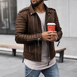 Moritz Quilted Biker Style Zip Leather Jacket