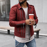 Moritz Quilted Biker Style Zip Leather Jacket