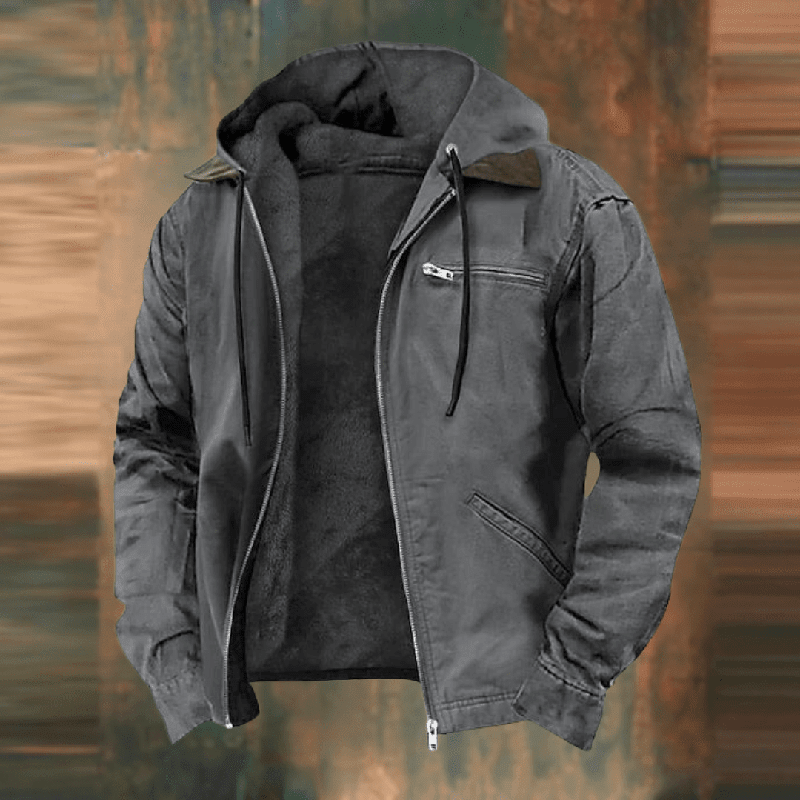 Rainer Hooded Leather Winter Jacket