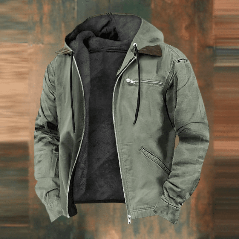 Rainer Hooded Leather Winter Jacket