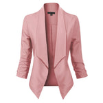 Susanne Open-Front Long-Sleeve Blazer