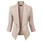 Susanne Open-Front Long-Sleeve Blazer