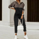 Monika Plaid Long Sleeve Tracksuit Set