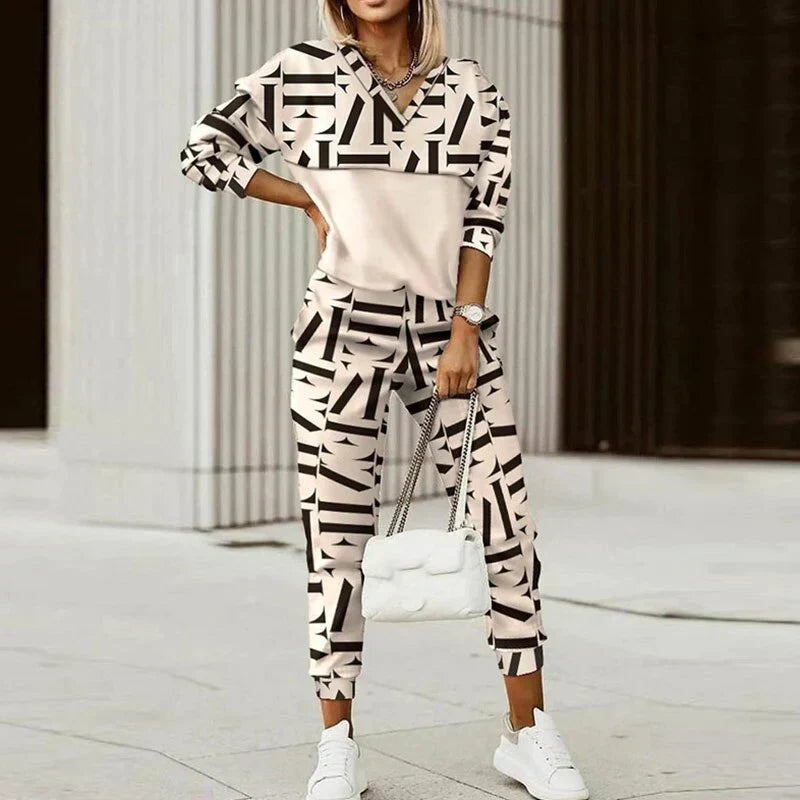 Monika Plaid Long Sleeve Tracksuit Set
