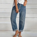 Maja Button-Front Relaxed Fit Jeans
