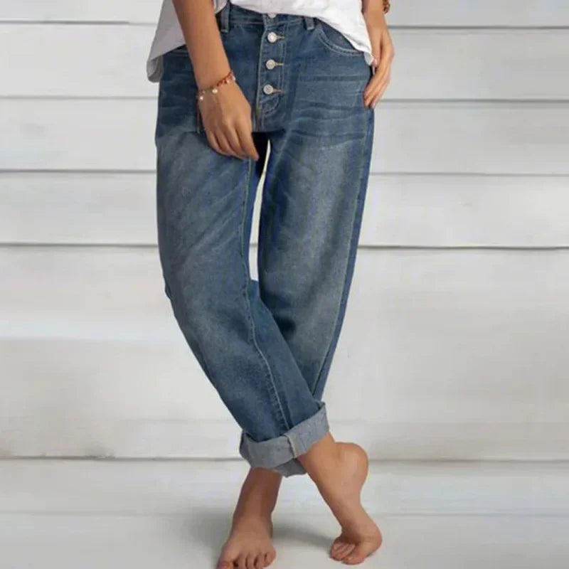 Maja Button-Front Relaxed Fit Jeans