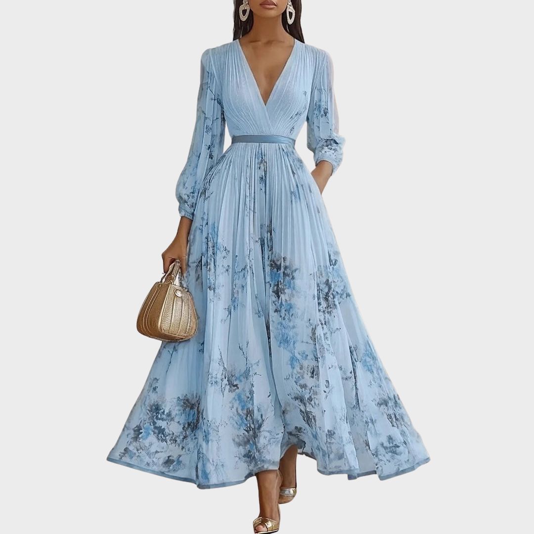 Isabella Sleeveless Pleated Floral Midi Dress