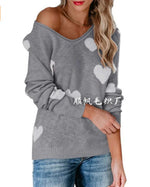 Claudia Heart Print Christmas Sweater