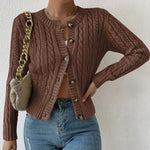 Elfriede Cable-Knit Button Cardigan
