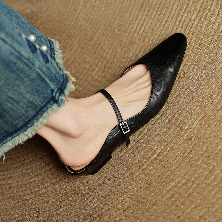 Tanja Genuine Leather Slip-On Mules