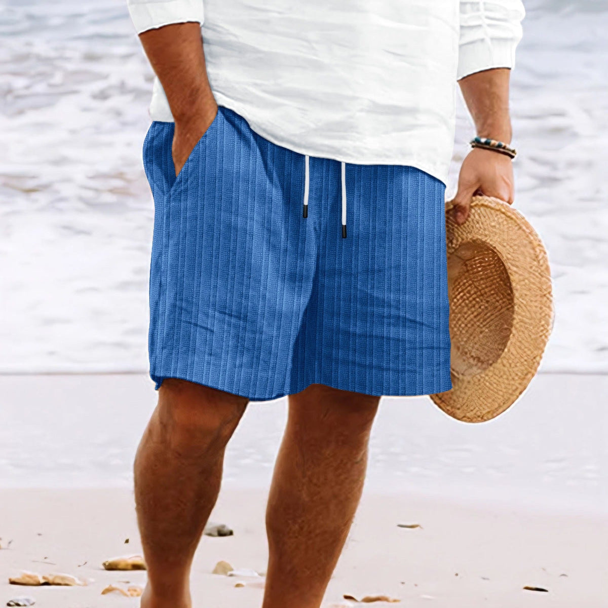 Niklas Striped Drawstring Beach Shorts