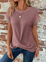 Sylvia | Waffle Knit Casual Tee, women's tee – view 10