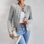 Elfriede Cable-Knit Button Cardigan