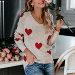 Claudia Heart Print Christmas Sweater