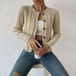 Elfriede Cable-Knit Button Cardigan