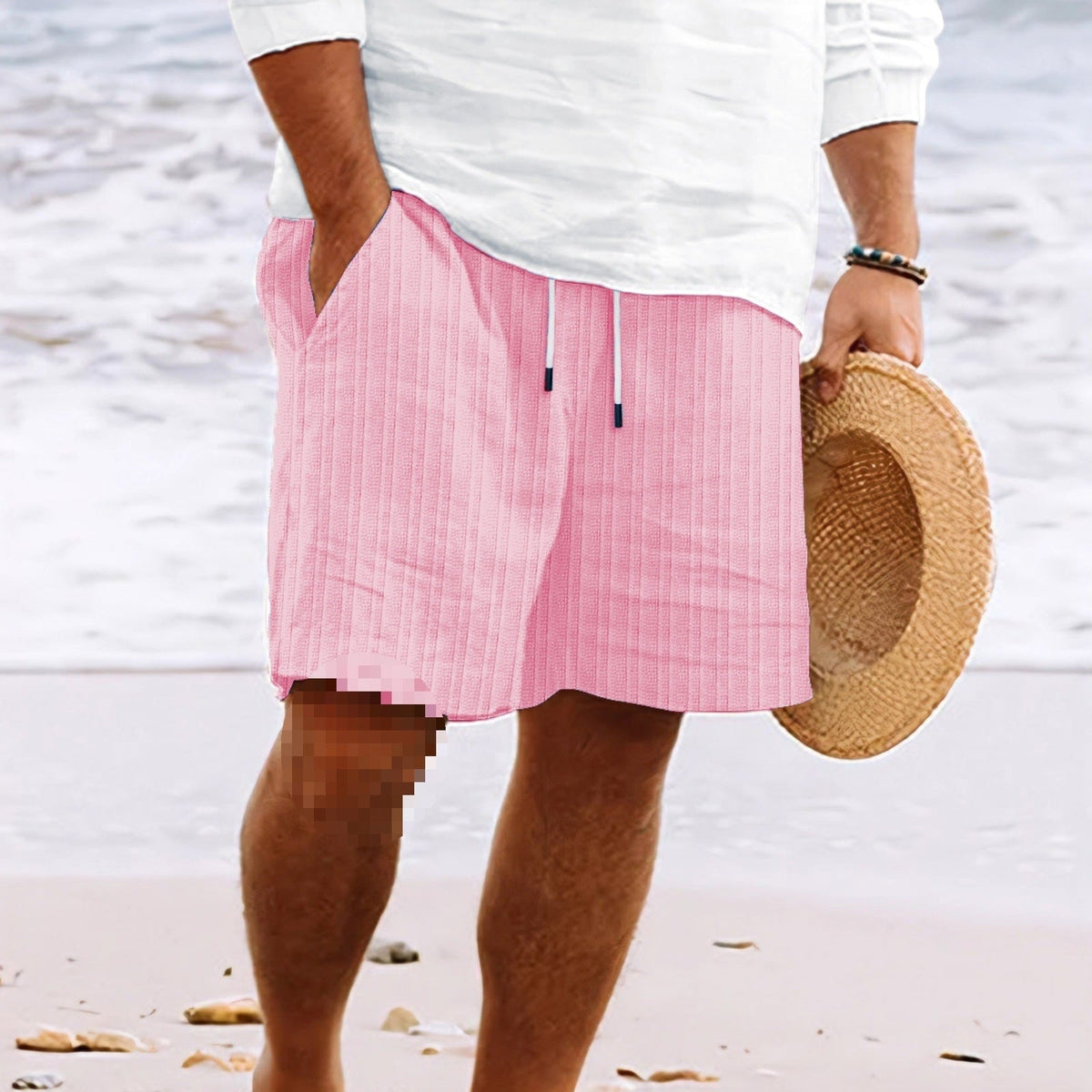 Niklas Striped Drawstring Beach Shorts