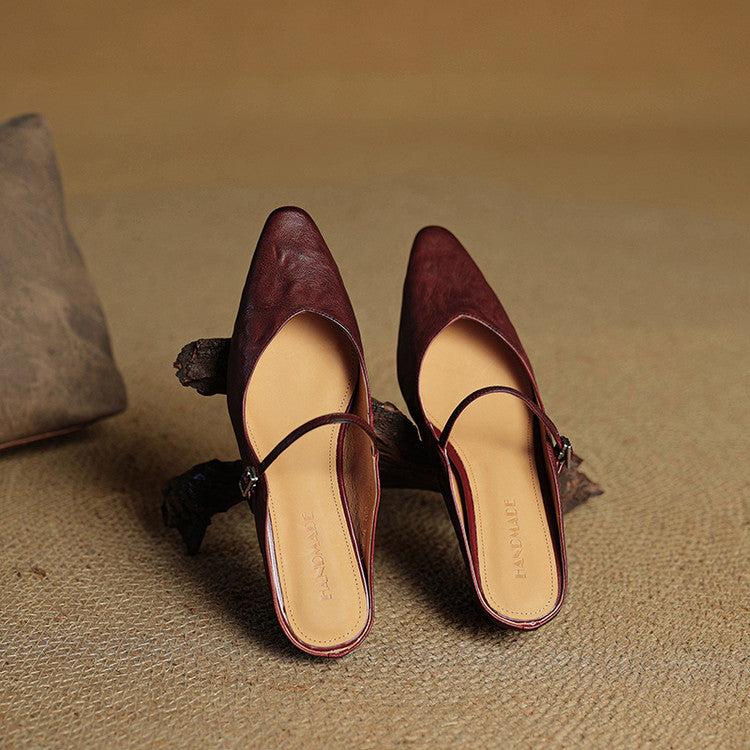 Tanja Genuine Leather Slip-On Mules