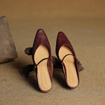 Tanja Genuine Leather Slip-On Mules