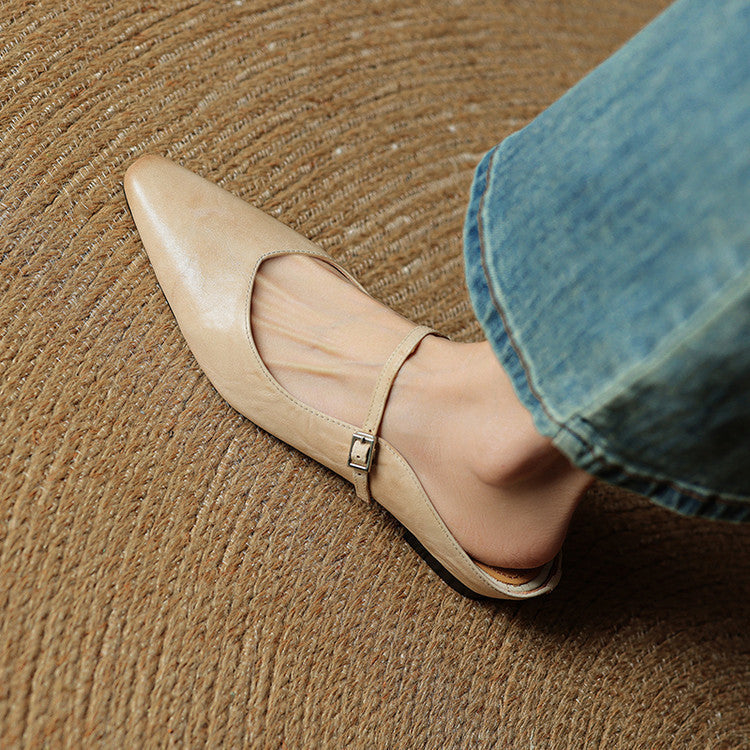 Tanja Genuine Leather Slip-On Mules