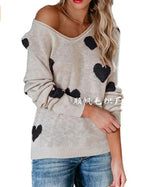 Claudia Heart Print Christmas Sweater