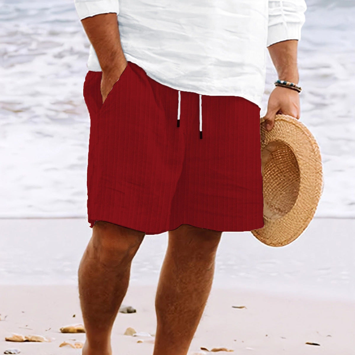 Niklas Striped Drawstring Beach Shorts