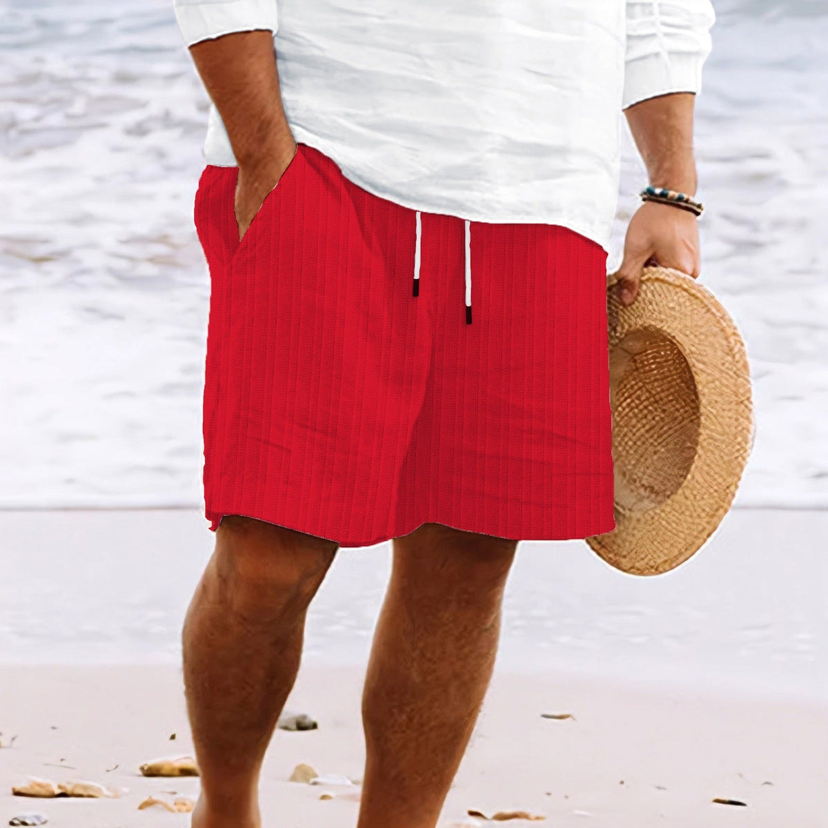 Niklas Striped Drawstring Beach Shorts