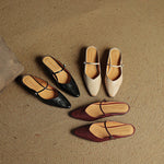 Tanja Genuine Leather Slip-On Mules