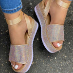 Jasmin Platform Ankle-Strap Flat Sandals