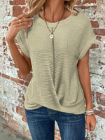 Sylvia | Waffle Knit Casual Tee, women's tee – view 7