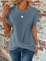 Sylvia | Waffle Knit Casual Tee, women's tee – view 6