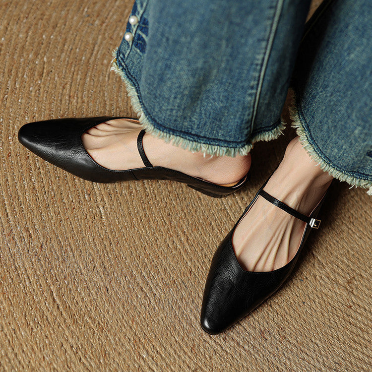 Tanja Genuine Leather Slip-On Mules