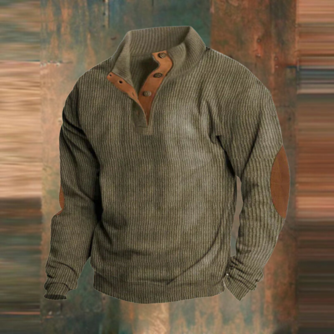 Thomas Ribbed Button-Collar Sweater