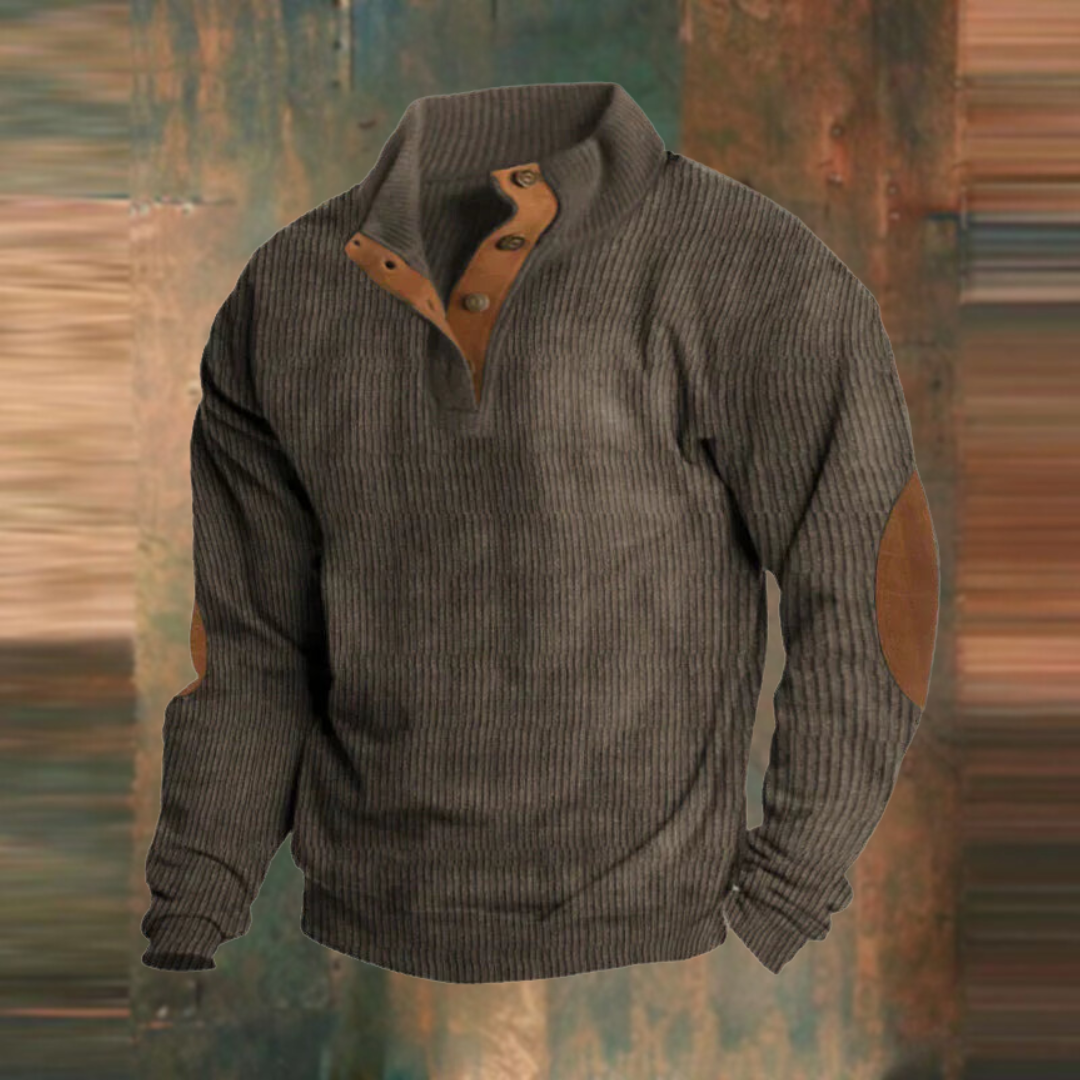Thomas Ribbed Button-Collar Sweater