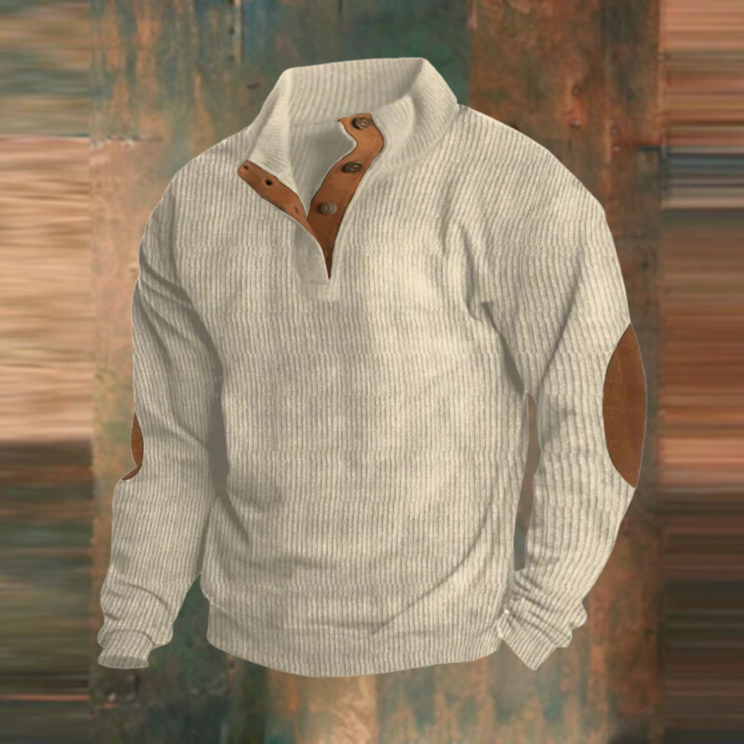 Thomas Ribbed Button-Collar Sweater