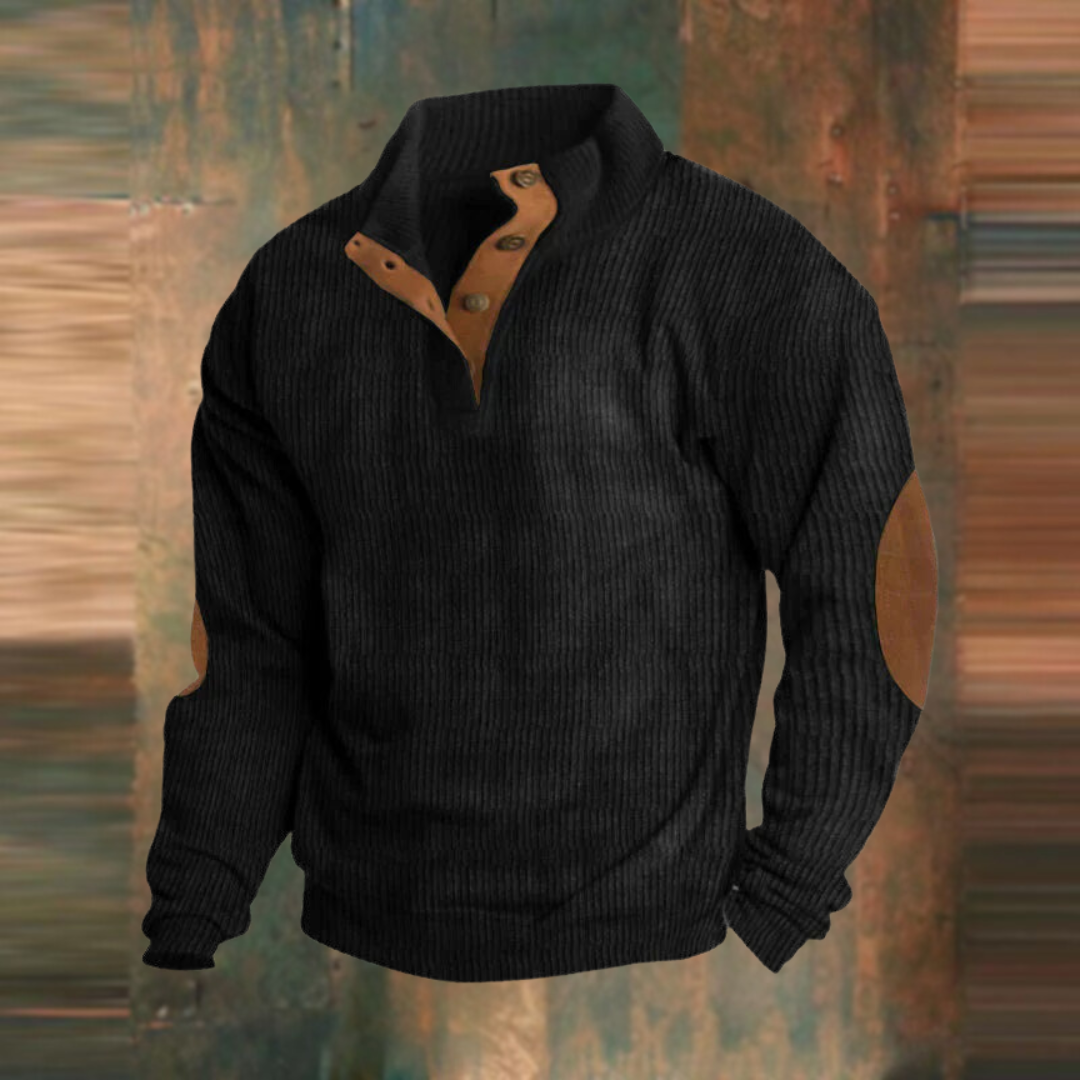Thomas Ribbed Button-Collar Sweater