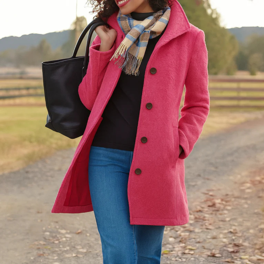Helga Classic Button-Front Winter Coat