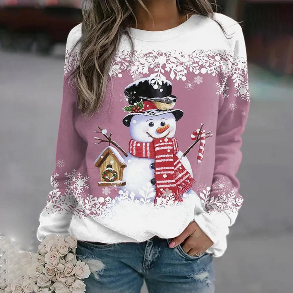 Elfriede Snowman Motif Christmas Sweater