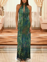 Painterly Print Maxi Dress